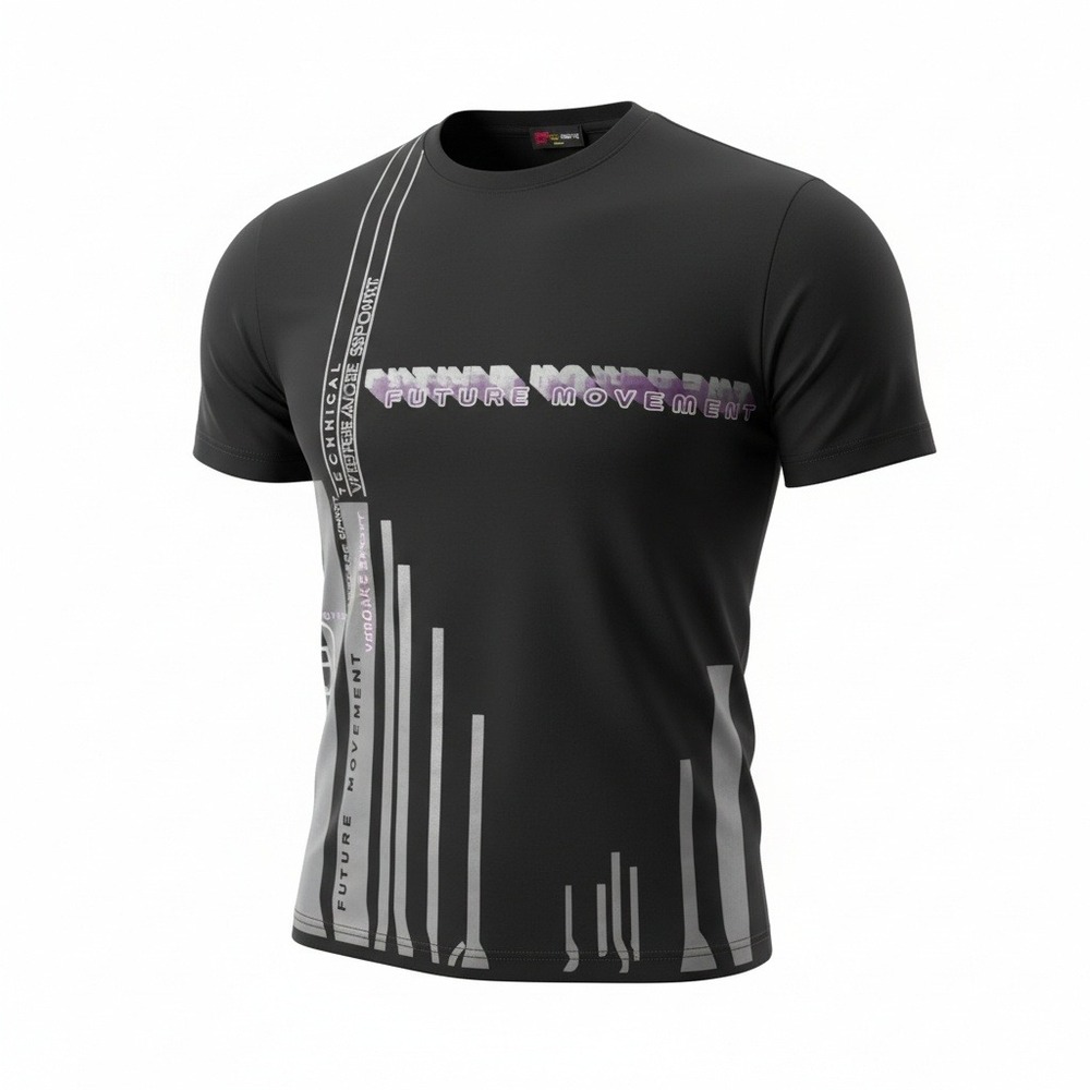 Vintage Versace Sport Mens Future Movement Graphic T-Shirt Black XXL‎
